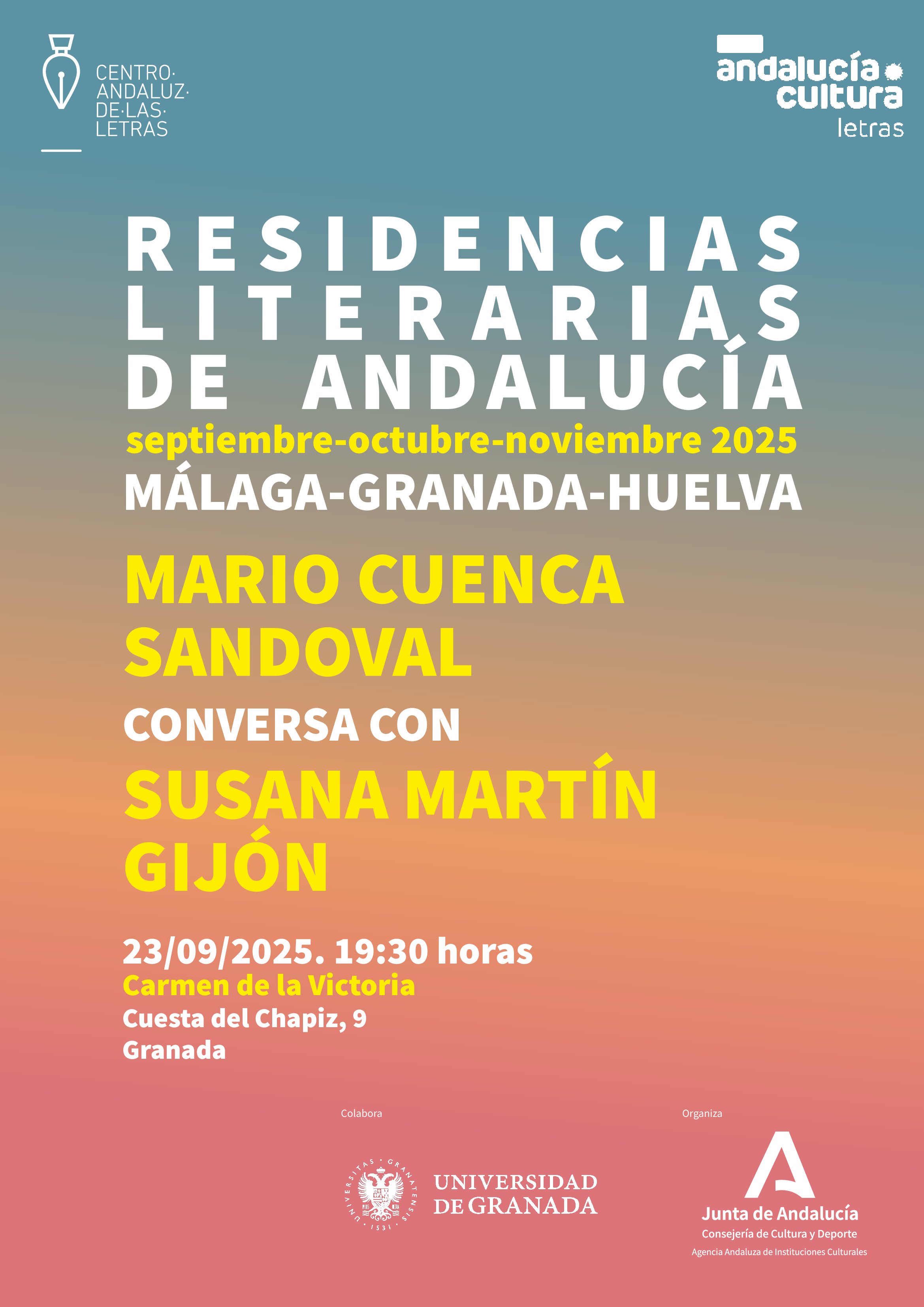 Residencias Literarias Junta de Andalucía (Málaga-Granada-Huelva)