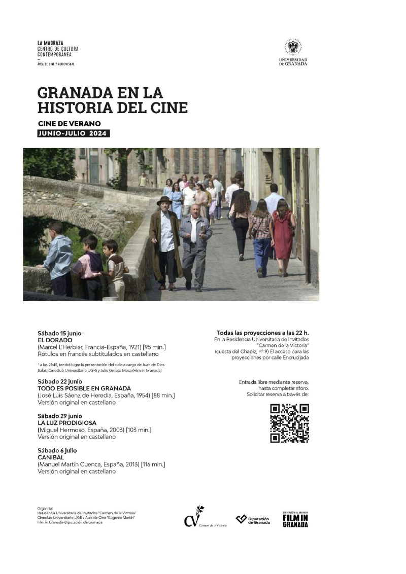 Granada en la Historia del Cine cartel programación cine verano en el Carmen 2024