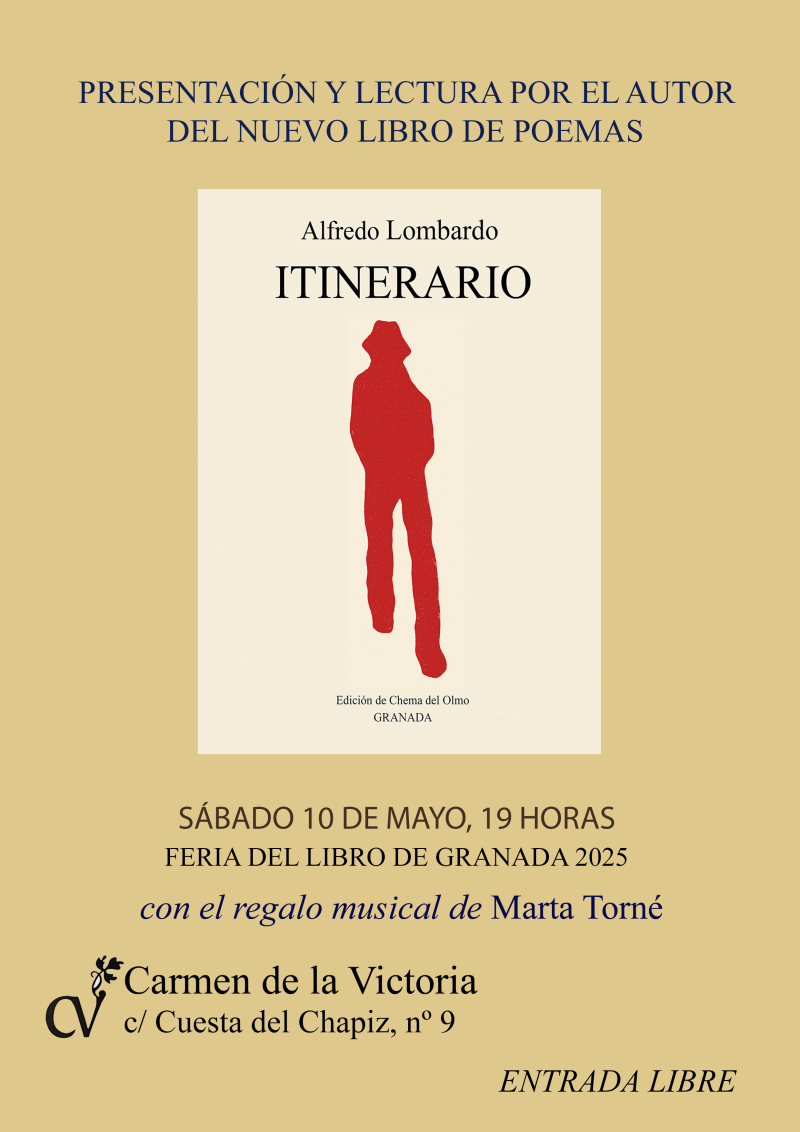 Presentación del libro de poemas "ITINERARIO", Alfredo Lombardo